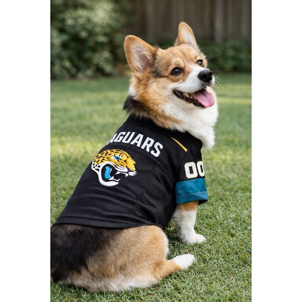 Jacksonville Jaguars Pet Jersey Size S NFL Dog Shirt Black Teal Logo